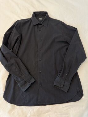 Claiborne Men's Black Pinstripe Dress Shirt